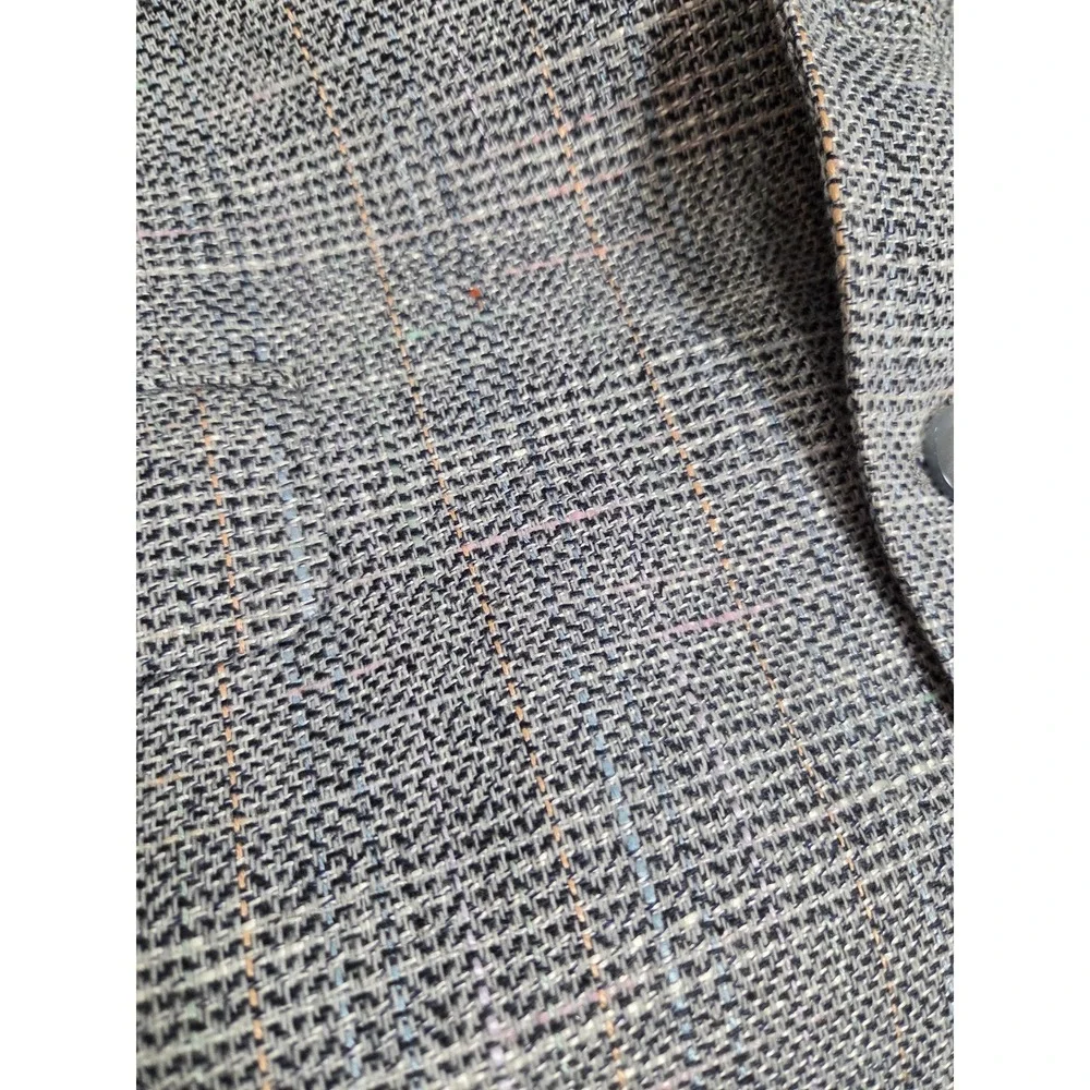Austin Manor Mens Blue Glen Plaid Wool Blend 2 Button Blazer Sport Coat Jacket
